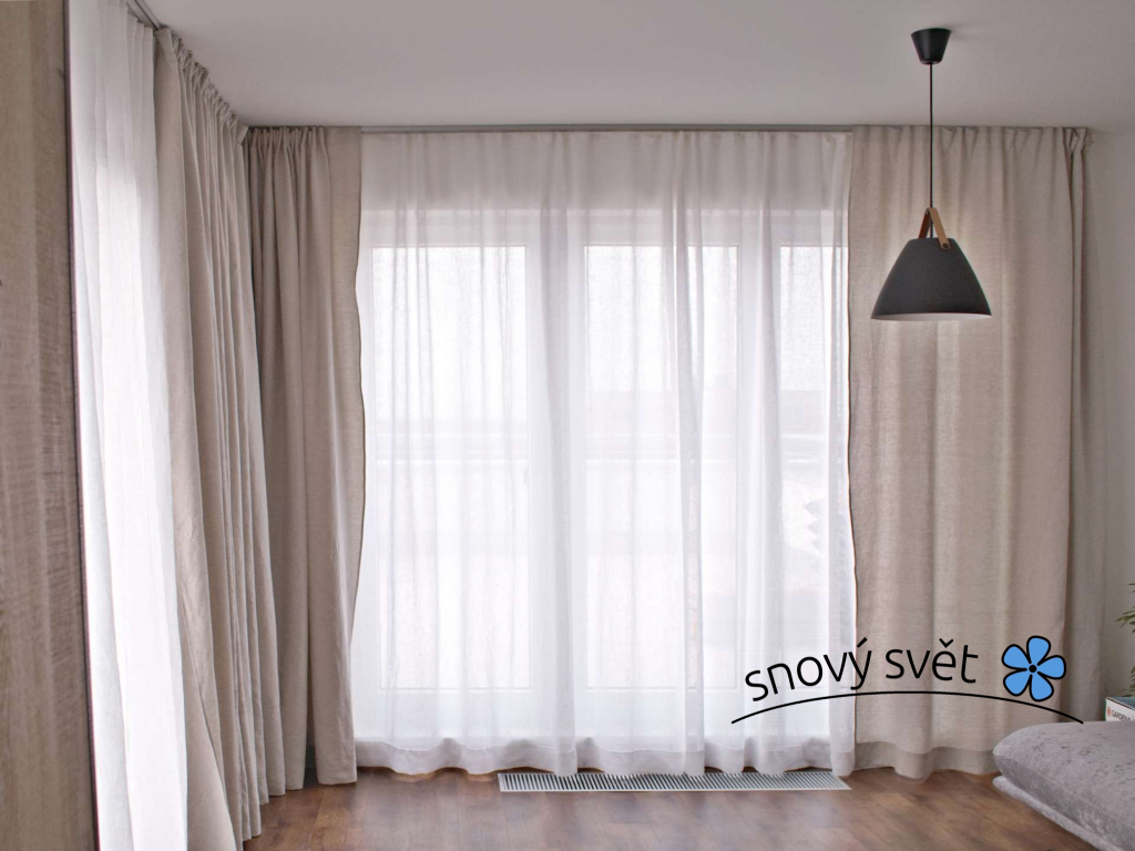 Lnena Zaclona Polobelena S Rasenim 260 Cm 50 Len Snovy Svet S R O
