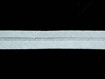 Šikmý bavlněný proužek 25mm - založený - šedý