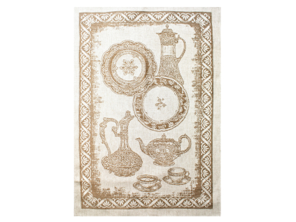 Hnědý servis - lněná utěrka