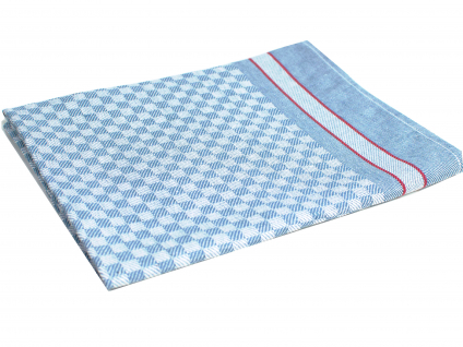 KARO modrá - lněný ručník - LM0023