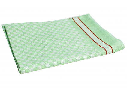 KARO zelená - lněný ručník - LM0026
