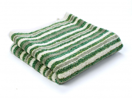 Lněný ručník měkký Zelený pruh - LP0082