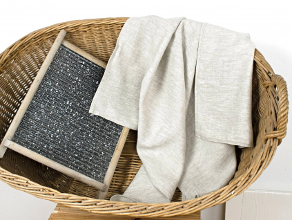 Lněný ručník - přírodní melír