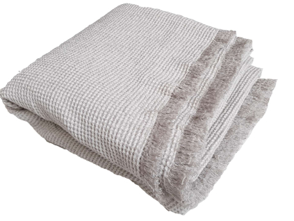 Karol - lněný pléd s třepením - 50% len - SS0271