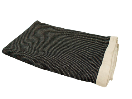 Černá vafle - lněný pléd - SS0278