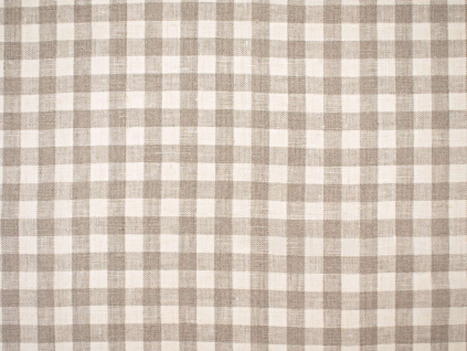 VZOREK - Lněná látka přírodní kostka - 1 cm - BLX086_01