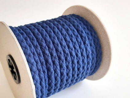 7705 - Bavlněná šňůra s jádrem - tmavě modrá - 8,8 mm - VM0024