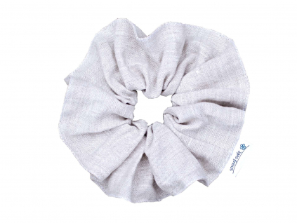 Lněná gumička Scrunchie oatmeal 5 cm