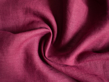 Lněná látka bordó - 185g/m2