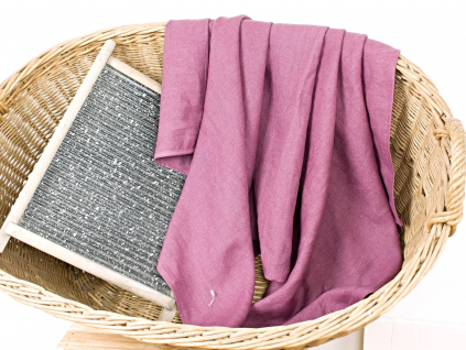 Lněný ručník - purpurový