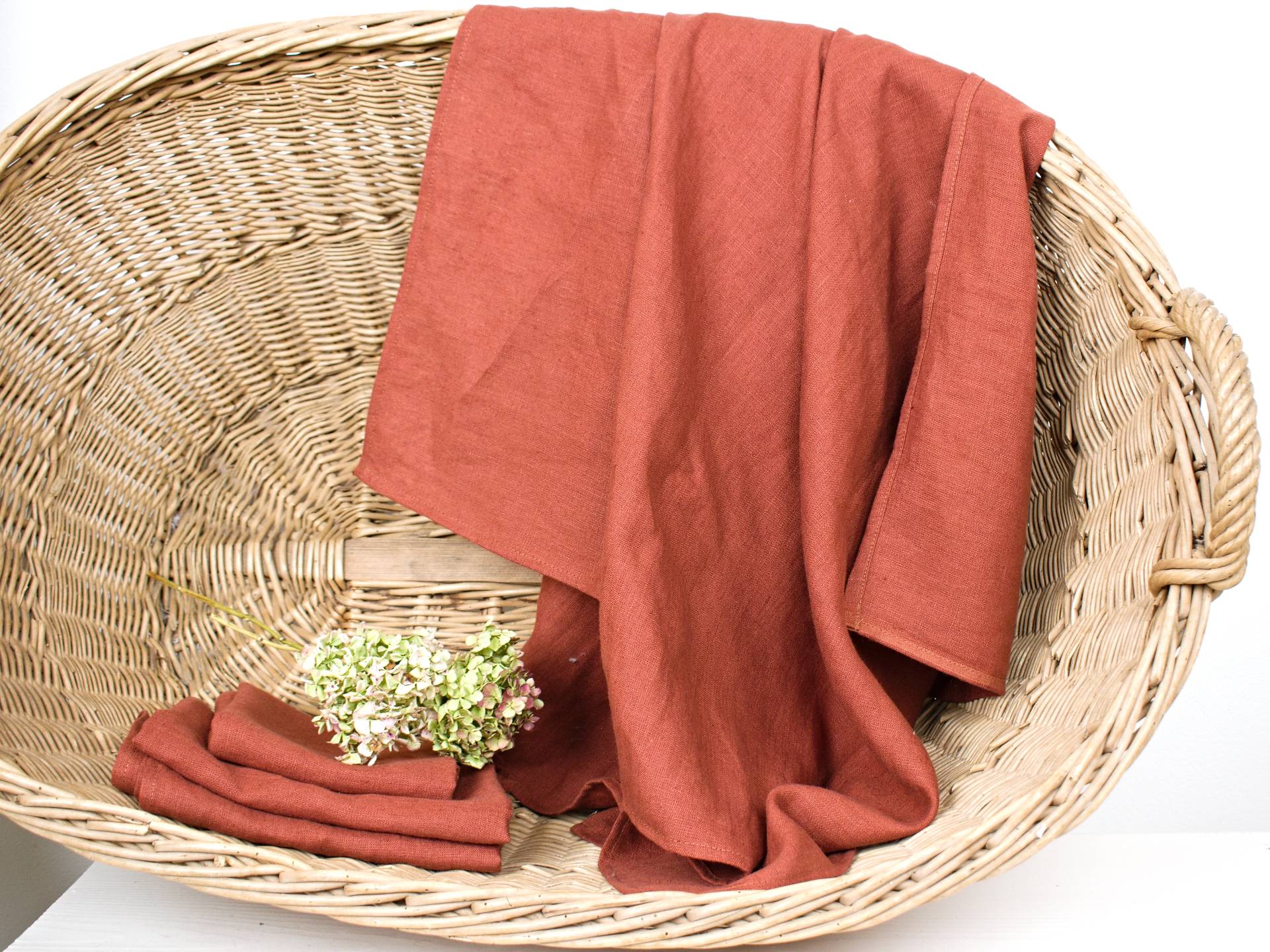 Lněný ručník - cihlový 45 x 90 cm