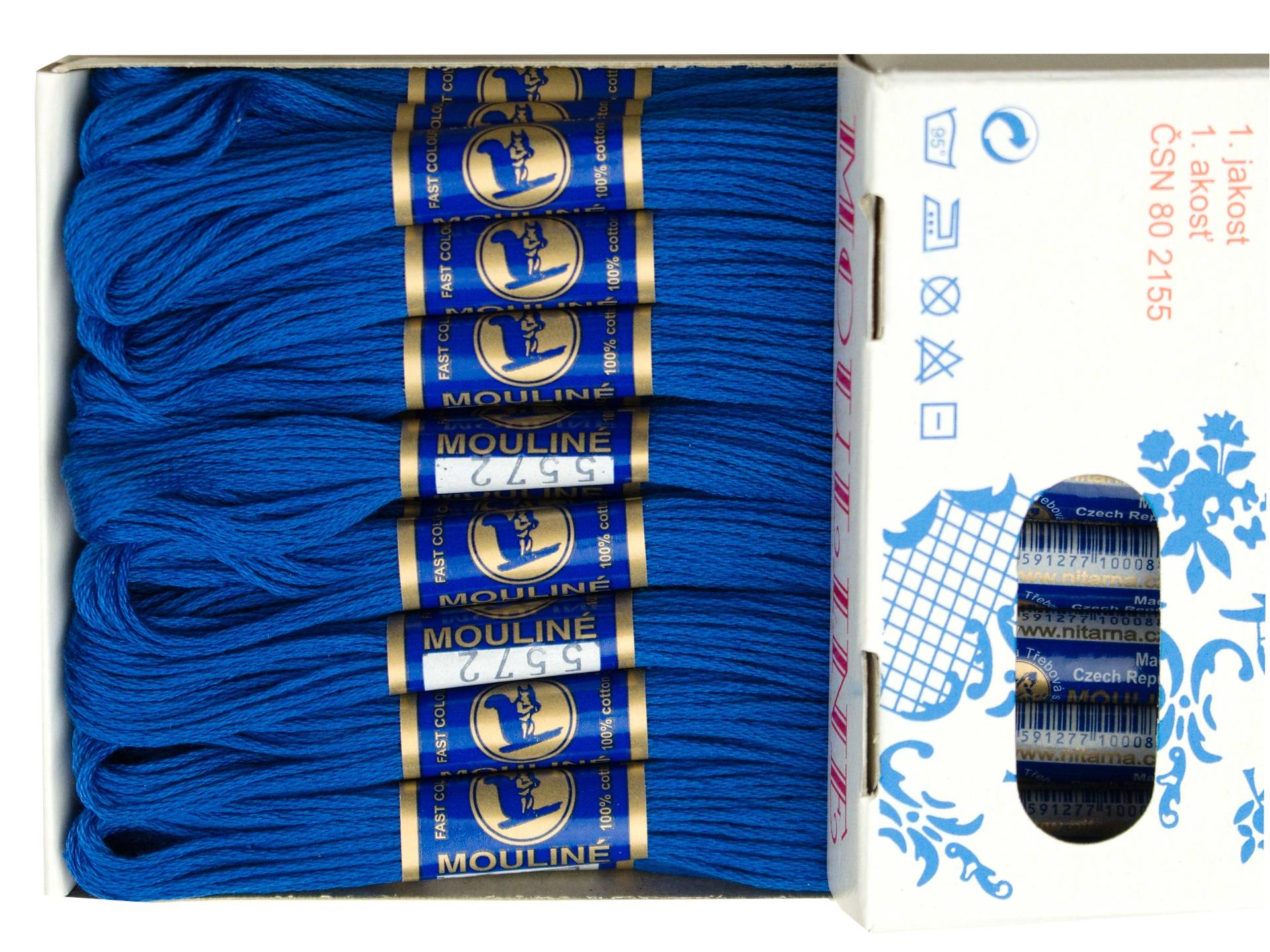 Bavlněná vyšívací příze Mouline královská modř (5572)