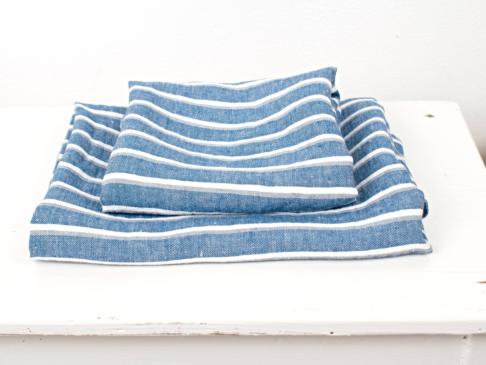 Oceán modrý - lněný ručník - sarong 60 x 115 cm