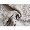 Lněná látka vaflová šedá