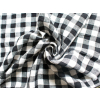 Lněná látka kostka černo bílá