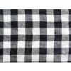Lněná látka kostka černo-bílá