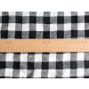 Lněná látka kostka černo-bílá