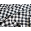 Lněná látka kostka černo-bílá