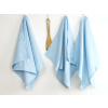 Světle modrá vafle - set 3 kusů lněných utěrek