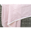 Janka růžový proužek - lněná látka měkčená