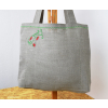 Lněná taška Květinka zelená - BL0161_01