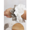 3641 3 lnena gumicka scrunchie bila 5 cm