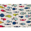 Barevné rybičky - lněná látka 240g/m2 - LIX027