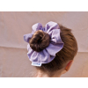 Lněná gumička Scrunchie šedá 5 cm