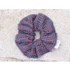 Lněná gumička Scrunchie tmavá kostka 5 cm