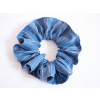 Lněná gumička Scrunchie modrý proužek 4 cm