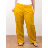 Lněné kalhoty dámské hořčicové