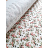 Růže s bílou - lněné povlečení s knoflíky, 100% LEN