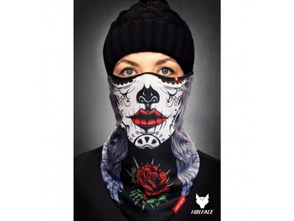 Nákrčník (bandana) Wolface LA SANTE MUERTE VIOLET