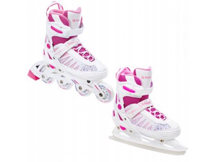 Rolki Lyzwy 2w1 Regulowane RAVEN Grace 31 35 LED