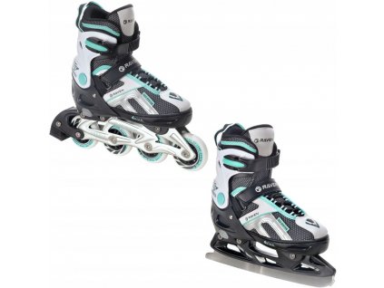 koleckove brusle 2v1 pulse black mint nastavitelne hlinik abec7
