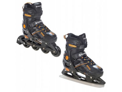 koleckove brusle 2v1 pulse black orange nastavitelne hlinik abec7