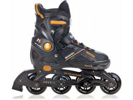 koleckove brusle 2v1 pulse black orange nastavitelne hlinik abec7 2