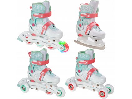 detske koleckove brusle regulovatelne 4v1 Croxer Inez 26 29 svitici led