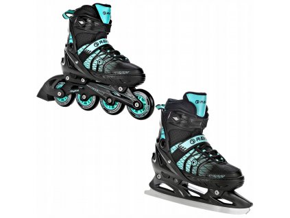 koleckove inline brusle 2v1 RAVEN Crystal black mint 0