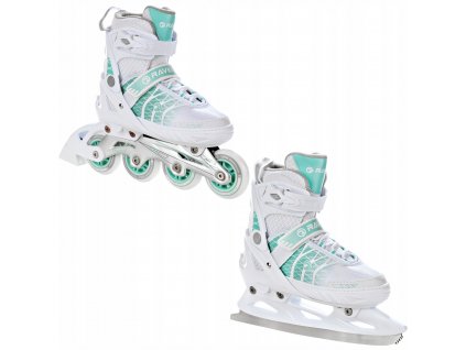 koleckove inline brusle 2v1 RAVEN Crystal white mint