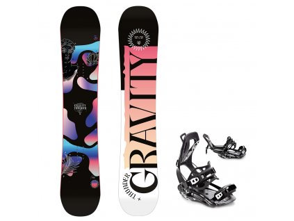 Snowboard komplet Gravity Thunder 23/24 + vázání Fastec FT360 black