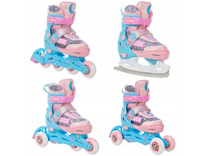 detske koleckove inline brusle 2v1 4v1 regulovatelne svitici kola raven etta 3