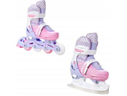 detske divci koleckove brusle 2v1 3v1 4v1 RAVEN Loret Lila Pink svitici kola 00