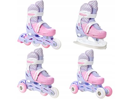 detske divci koleckove brusle 2v1 3v1 4v1 RAVEN Loret Lila Pink svitici kola