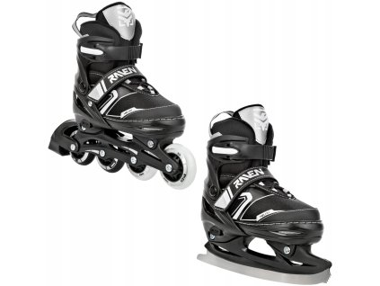Rolki Lyzwy figurowe 2w1 Regulowane RAVEN Helixi Black Grey 38 42 Kolka LED
