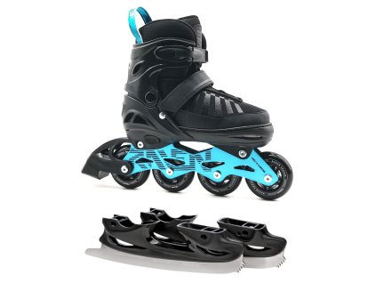 koleckove inline brusle 2v1 raven oxen anodized mint blue abec9