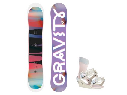 snowboard gravity trinity vazani fenix grey pink