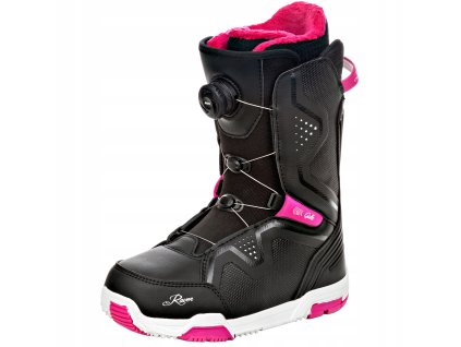 boty na snowboard damske cerno ruzove s koleckem Raven Galla MOZ BOA