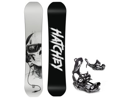 snowboard komplet hatchey silence white vazani ft360 black