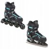 koleckove brusle 2v1 pulse black cyan nastavitelne hlinik abec7